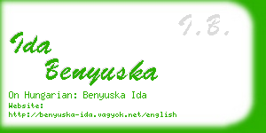 ida benyuska business card